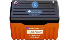 ECO-WORTHY 12V 100AH Lifepo4 Lithium Battery With Battery Status Display,100a BMS With Low-Temp Protection and Bluetooth