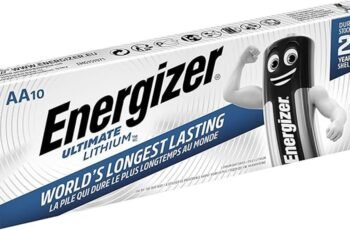 Energizer Ultimate Lithium AA Batteries (10 Pack) – The World’s Longest Lasting Double A Battery – 100% Leak Proof Construction – 25 Year Shelf Life